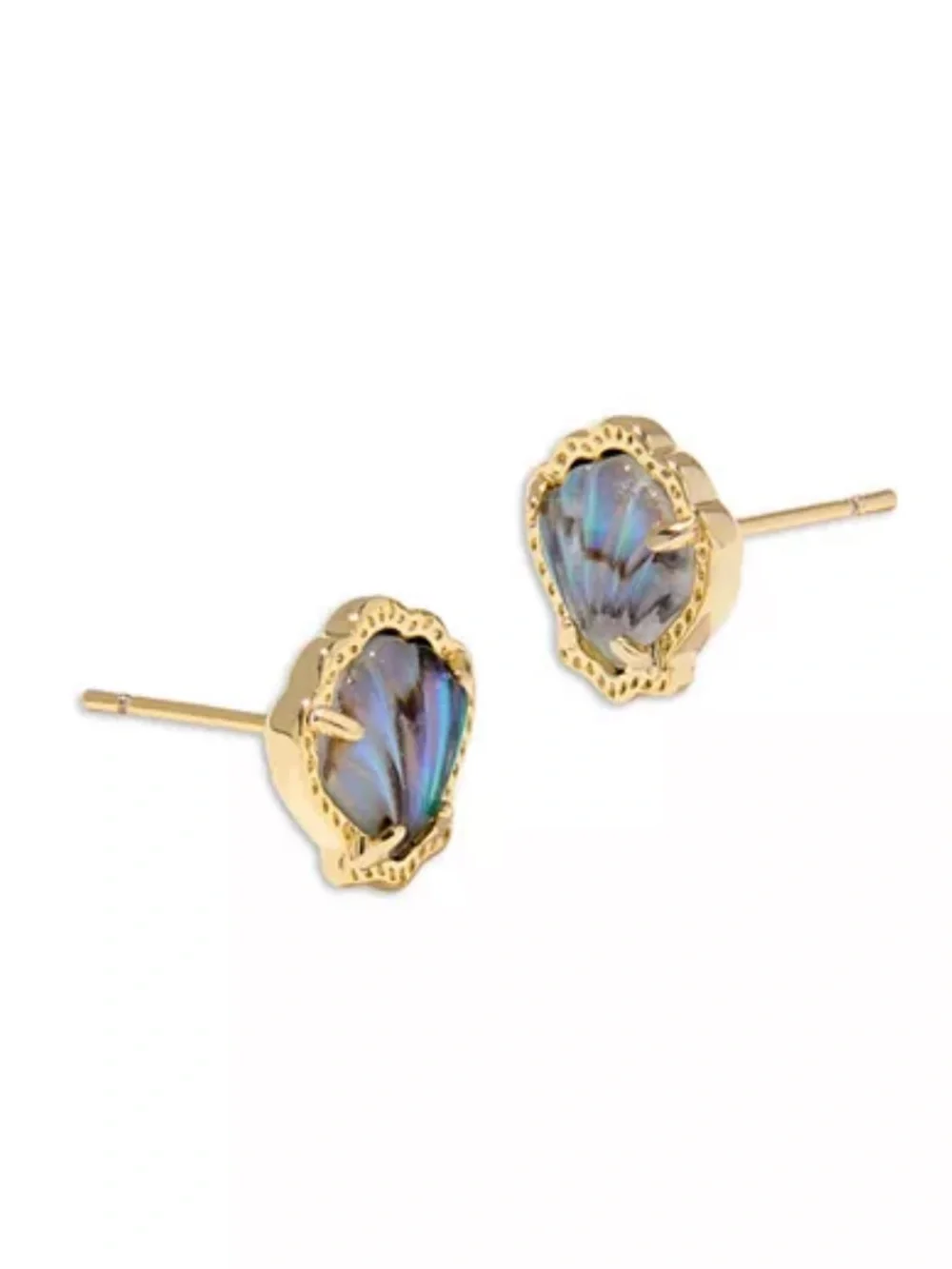 Kendra Scott Brynne Gold Shell Stud Earrings In Abalone